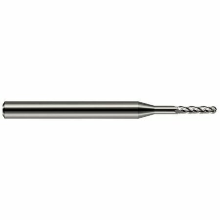 HARVEY TOOL 0.093in. 3/32 Cutter dia x 0.279in. Length of Cut x 0.67in. Reach Carbide Ball End Mill, 4 Flutes 734593